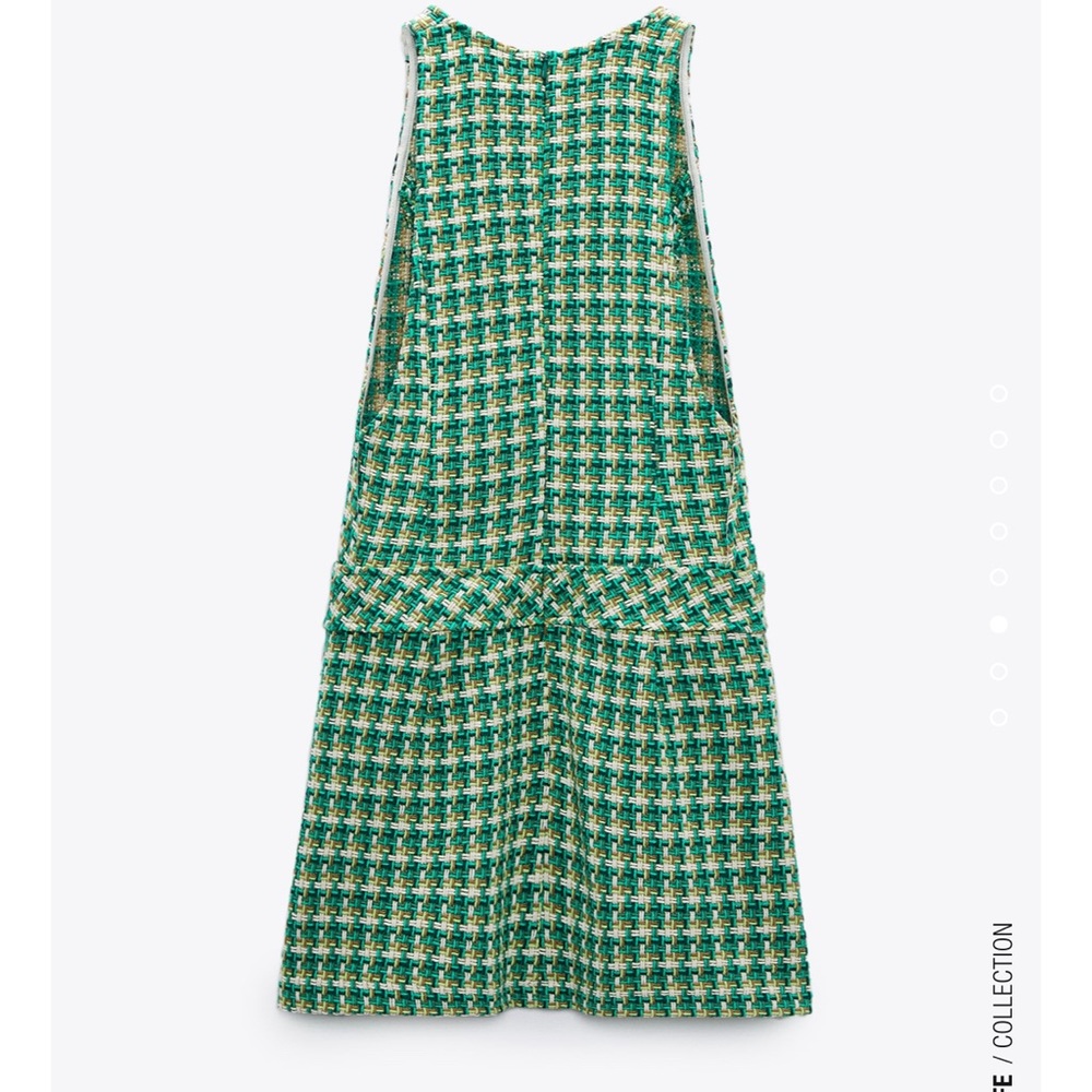 ZARA HOUNDSTOOTH TEXTURED PINAFORE DRESS - Picture 8 of 10